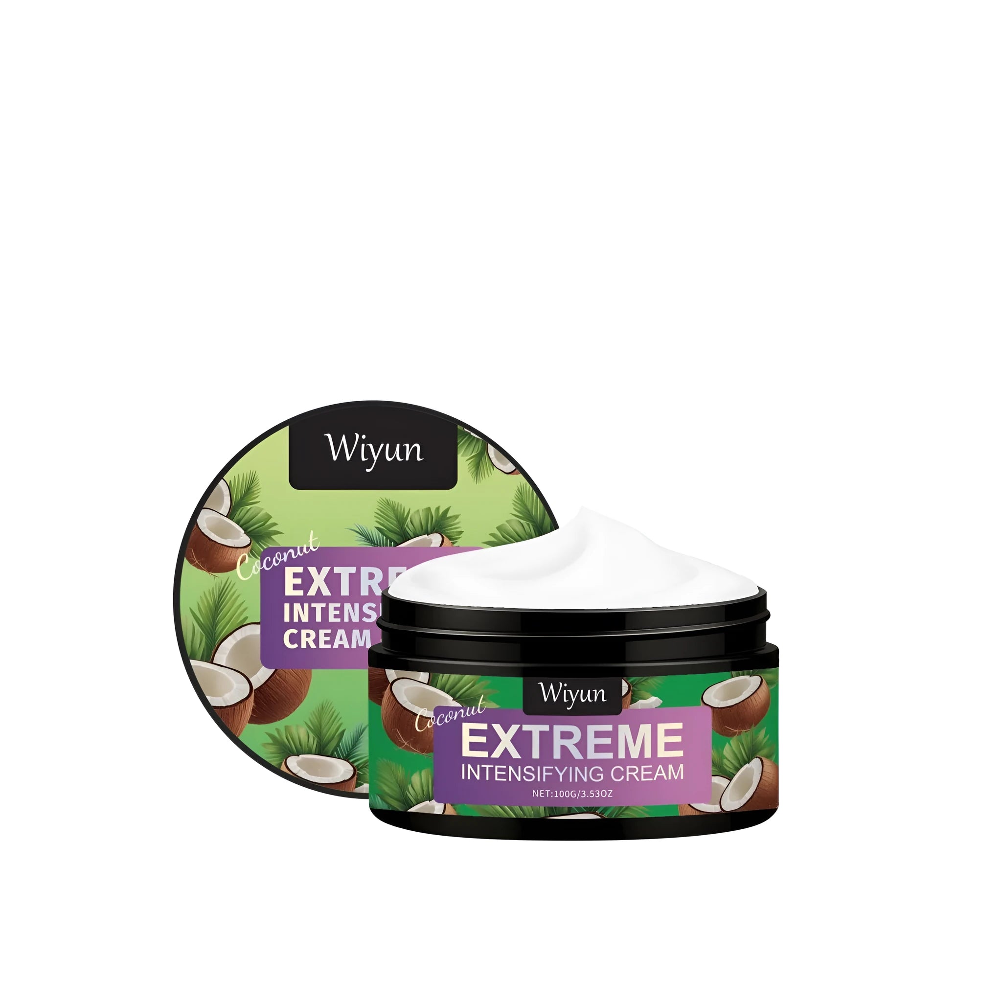 Coconut flavour hair intensifying cream gel with olive oil and coconut oil ingredients