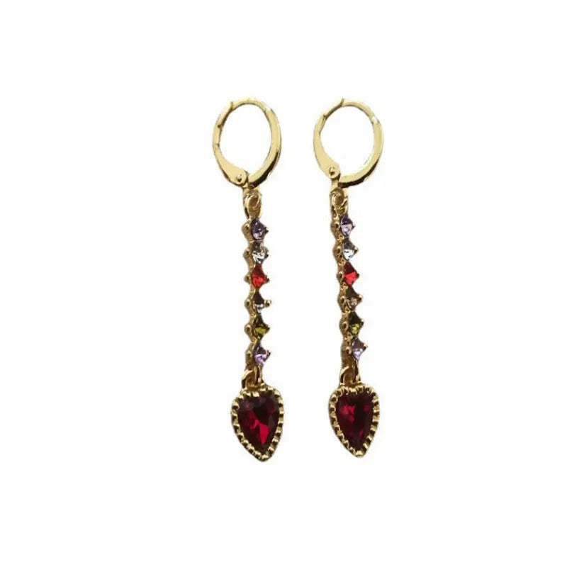 Women's heart-shaped fashion earrings in gold and silver electroplated finishes