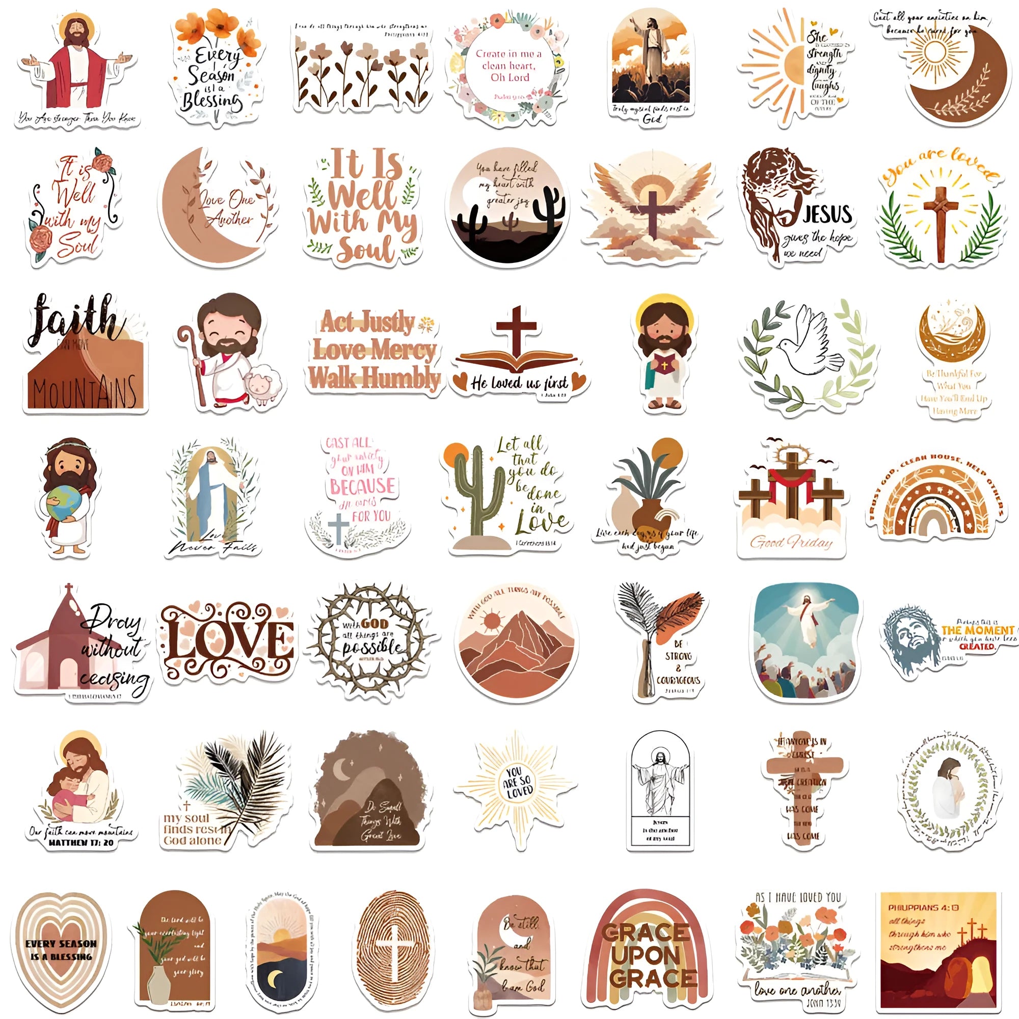 50-piece graffiti sticker set with random printed patterns for personalisation and decoration