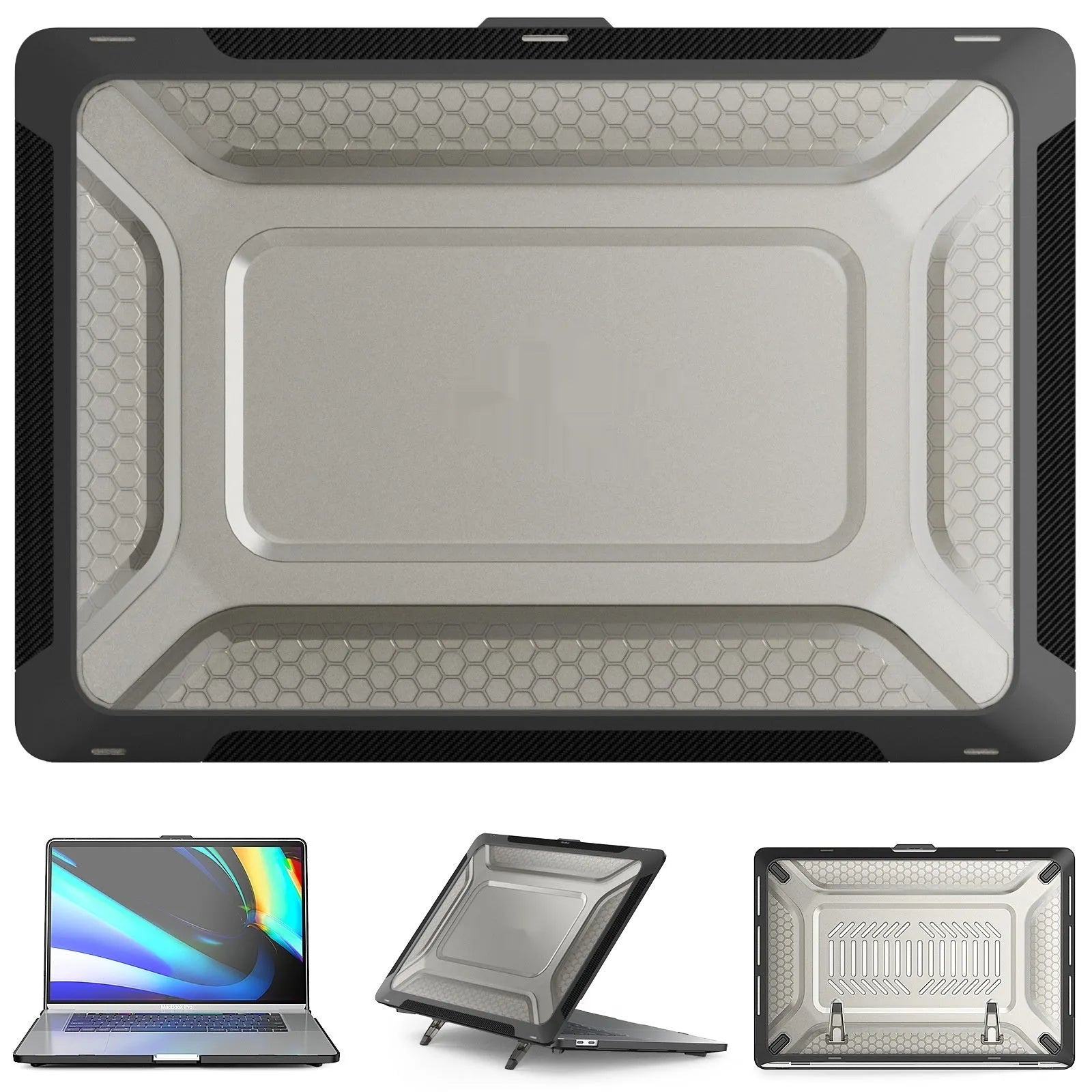 MacBook laptop with a snap-on thermoplastic polyurethane protective shell in elegant apricot colour.
