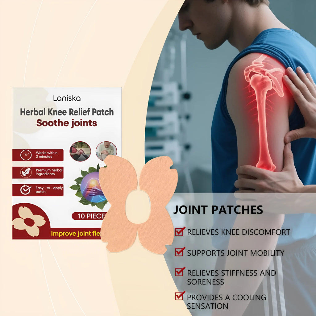 Herbal moxa leaf and menthol joint nourishing adhesive bandage patches - 10 piece set in storage box