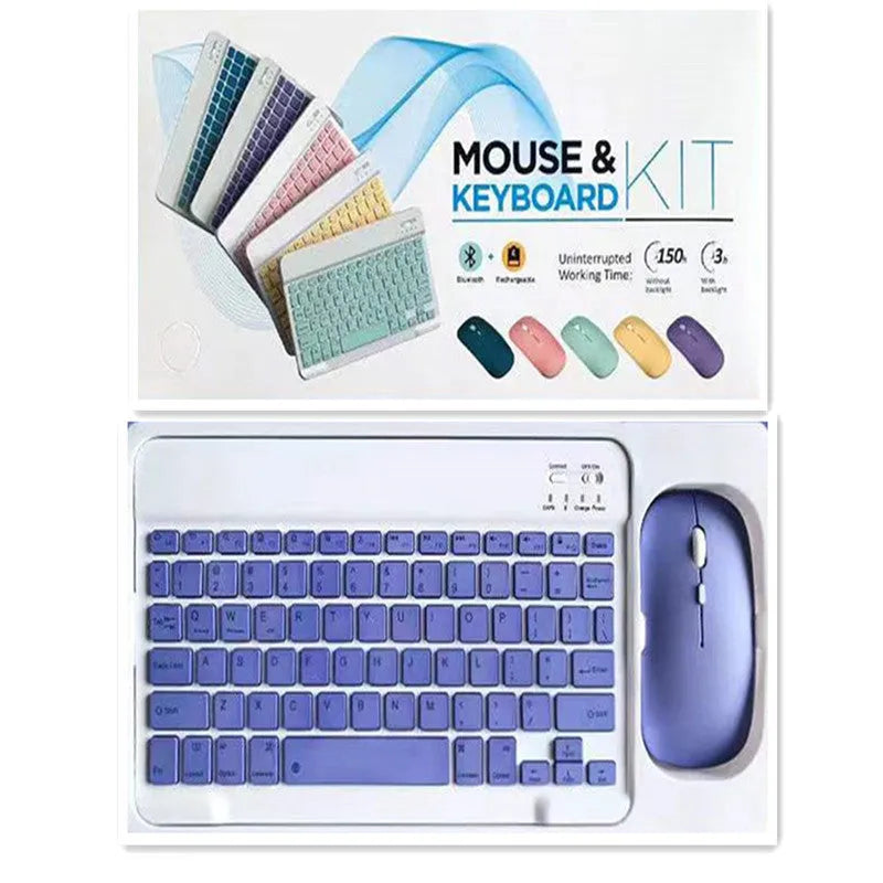 10-inch Bluetooth keyboard and mouse set in multiple colour options with compact wireless design