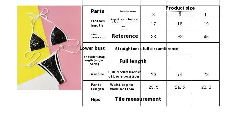 Black women's bikini swimsuit set with triangle top and brief bottoms on mannequin