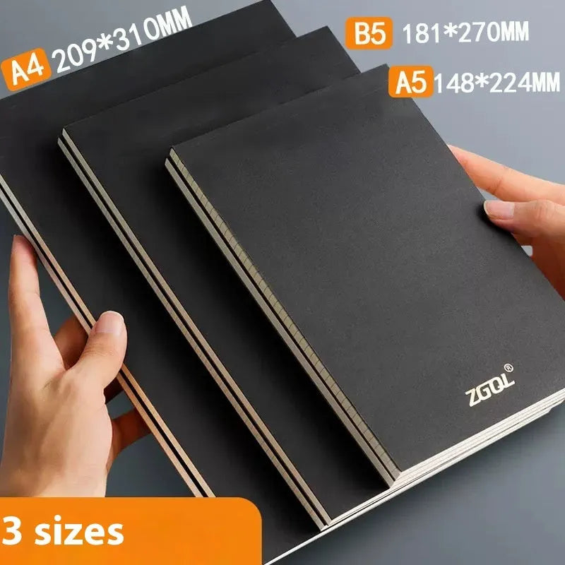 A5 and B5 writing pads with 80 wood-free paper sheets in grid, lined and blank page styles