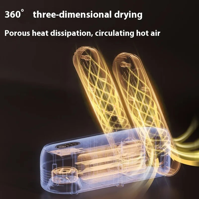 Black D4 automatic shoe dryer with timer for waterproof baking and shoe warming