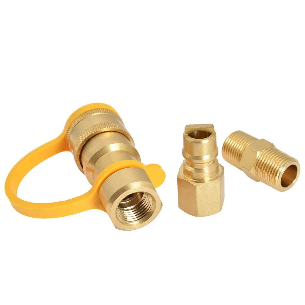 Brass 3/8 inch gas tank connector with American standard thread for propane conversion