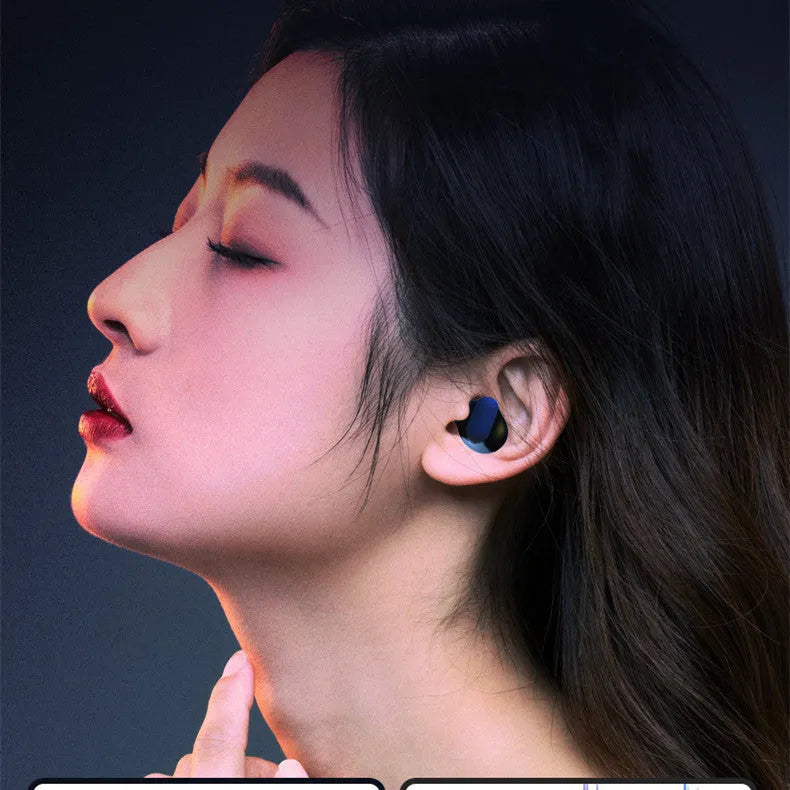 Wireless Bluetooth headset with noise reduction, wireless charging, power display, in black or red
