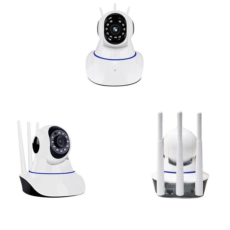 White dome-style wireless security camera with a 3.6mm lens for HD 720p indoor outdoor monitoring.