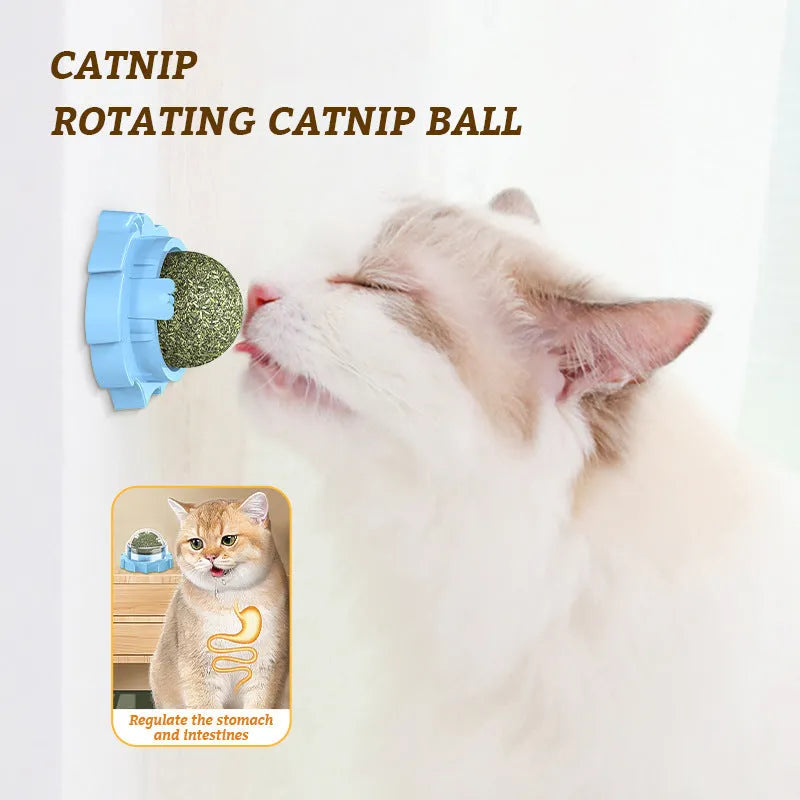 Lion-shaped adhesive catnip molar toy in blue colour with adhesive backing visible