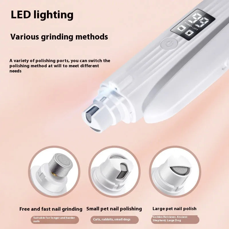 HZ8 White model battery-powered dog nail clippers with integrated piercing device.