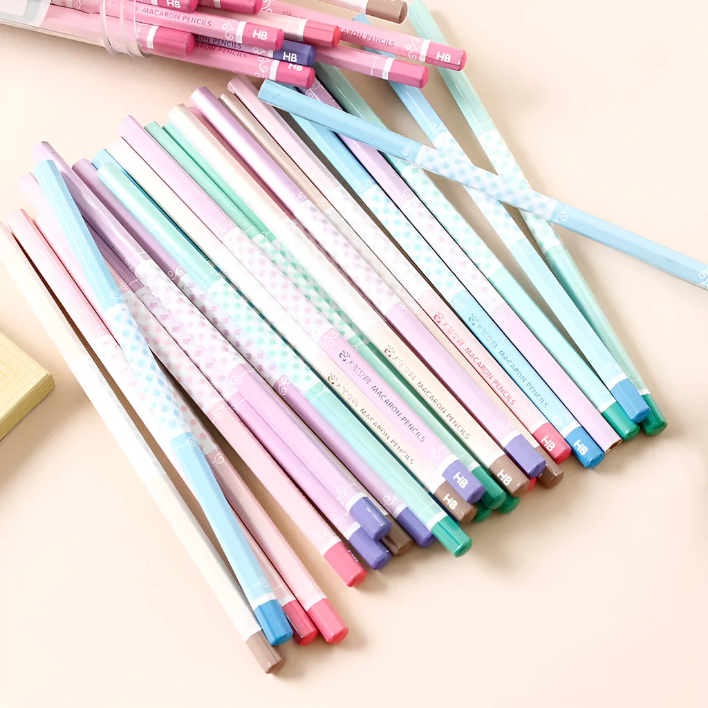 Basswood thermal transfer pencil refills with hexagonal barrel design in HB hardness