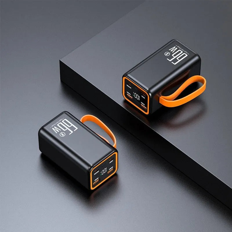 Black and white 20000mAh fast charging power bank with creative design
