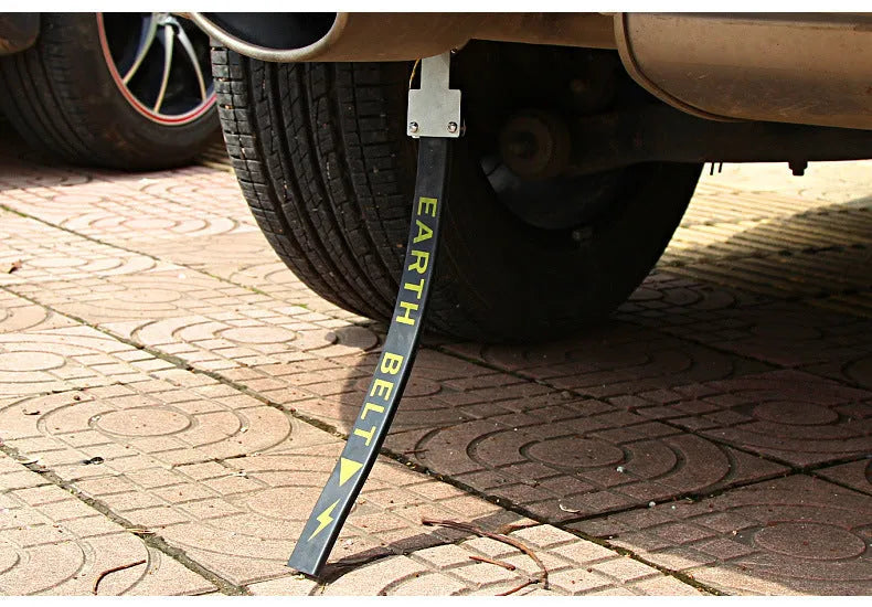 Black car electrostatic grounding chain with copper wire, 370mm long, for saloon cars and SUVs.