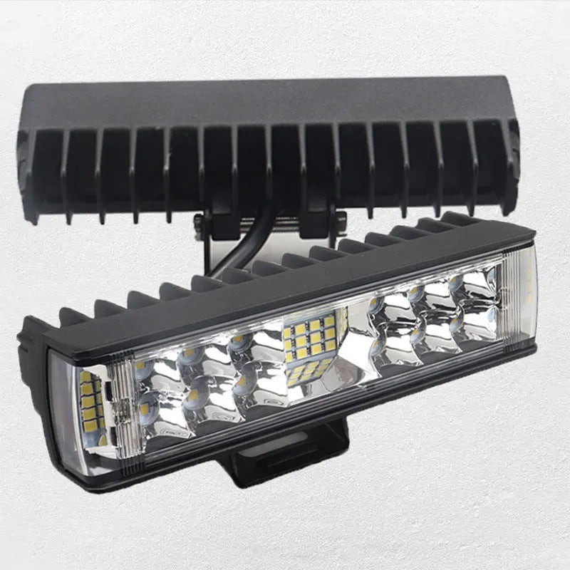 Black aluminium 7-inch LED strip work light with straight line shape