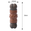 Large bacon-flavoured nylon dog chew toy with squeaker for aggressive chewers