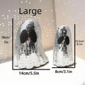 Silver Halloween ghost desktop decoration made from reflective embroidered glass in large and small sizes