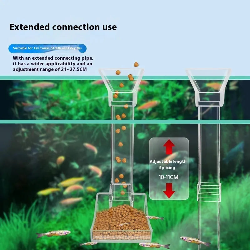 Aquarium precise feeding dish set with plastic feeding tubes, cleaning brush and feed spoon