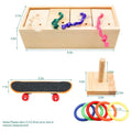 Wooden parrot puzzle training toy set shown in 3-piece, 6-piece, and 8-piece suit options for bird enrichment.