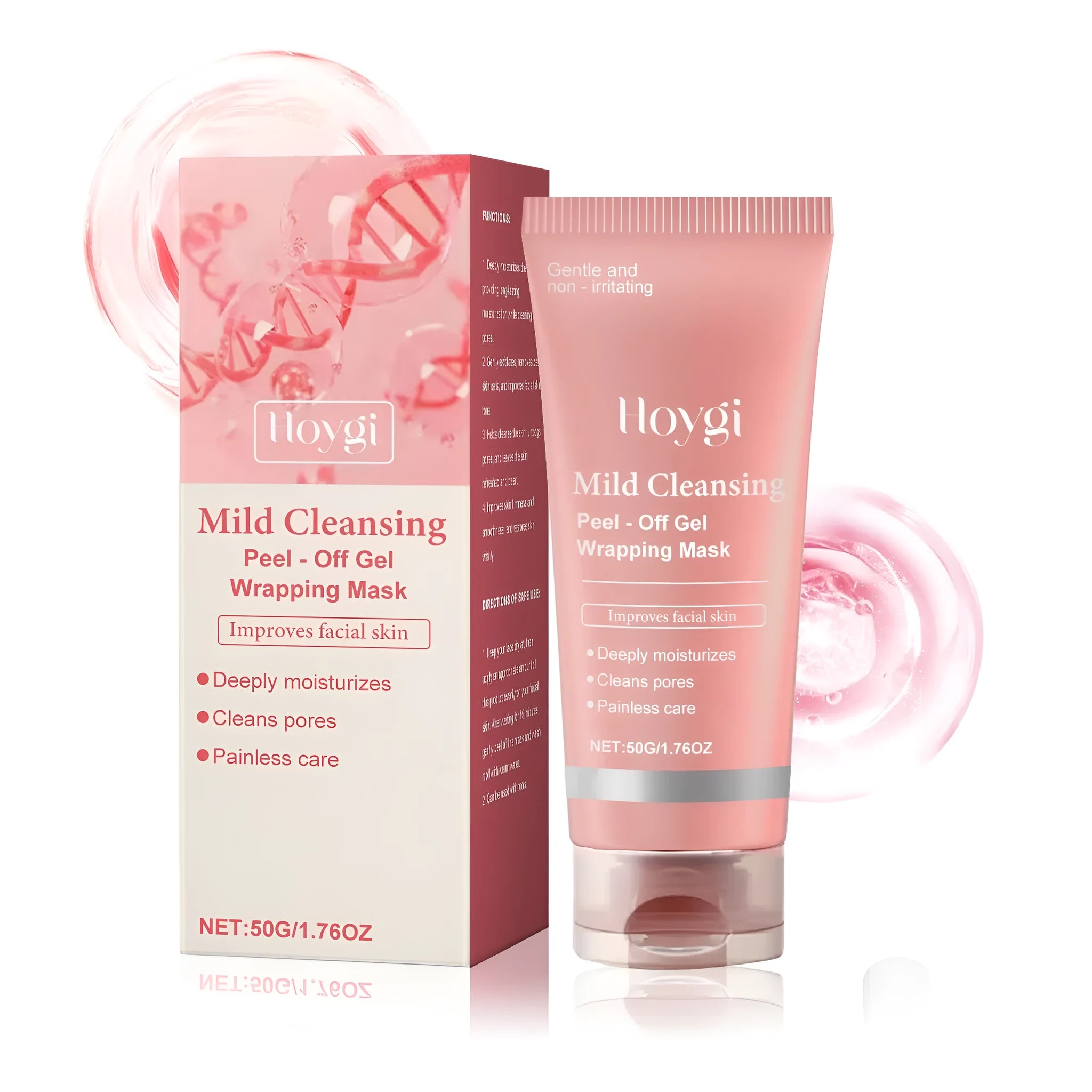Single-use moisturising facial sheet mask with soluble collagen and glycerin, 50g capacity.