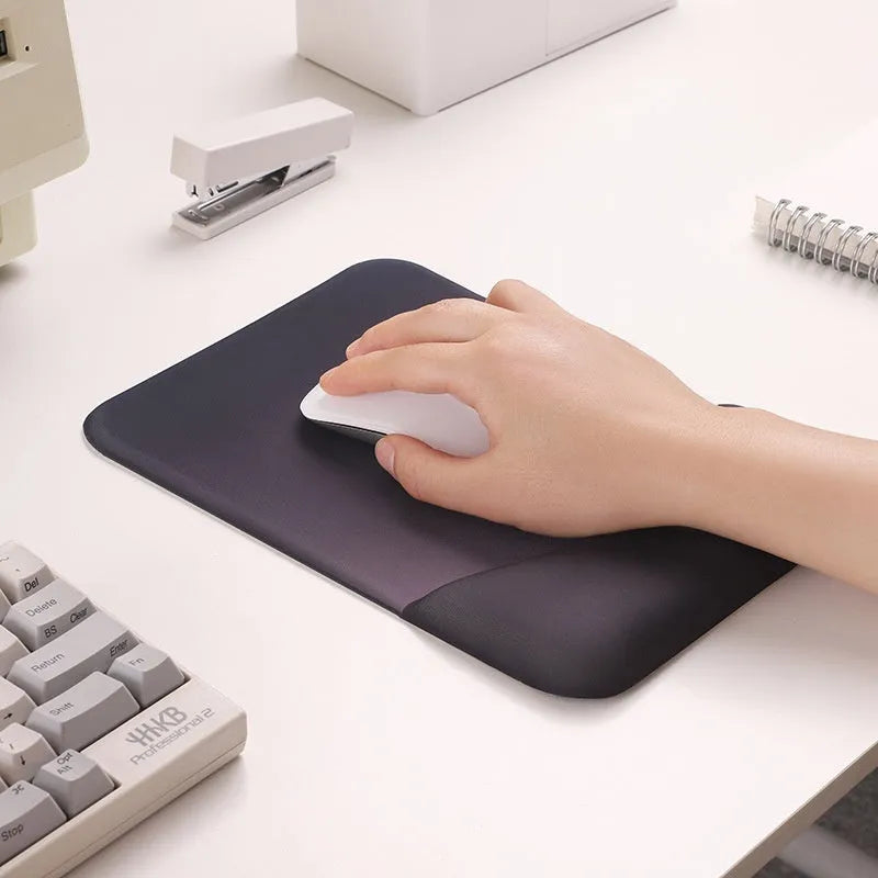 Square silica gel wrist rest mouse pad with cloth surface measuring 250mm by 180mm