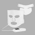Black and white LED phototherapy face mask with seven colour light modes for home skin treatment
