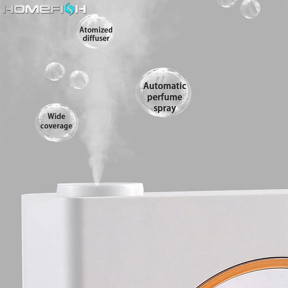 White wall-mounted automatic essential oil diffuser with USB charging port.