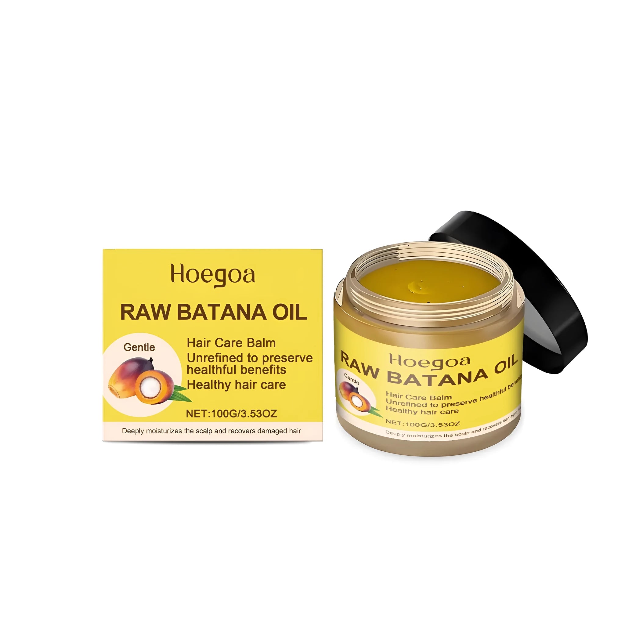 100g glass jar of Batana Hair Growth Cream for topical application on hair and scalp.
