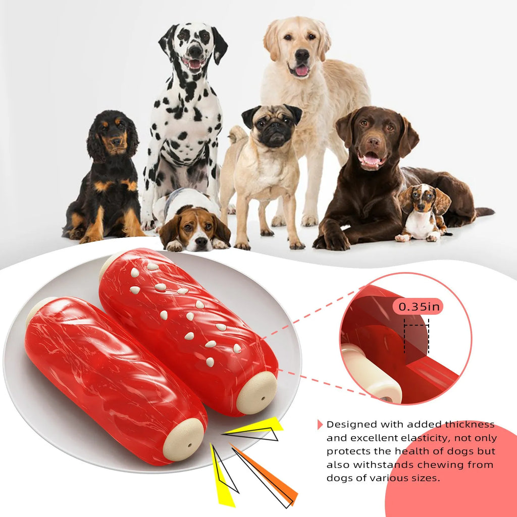 White plastic bone-shaped molar rod dog chew toy for small breeds.