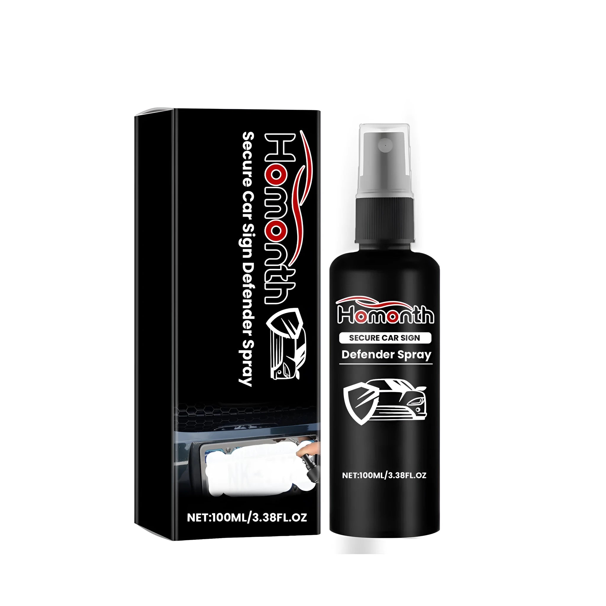 Compact 3.9x14.6cm atomising spray can for car window signs and defender applications.