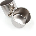 Stainless steel bird feeder for outdoor use in natural metallic colour.