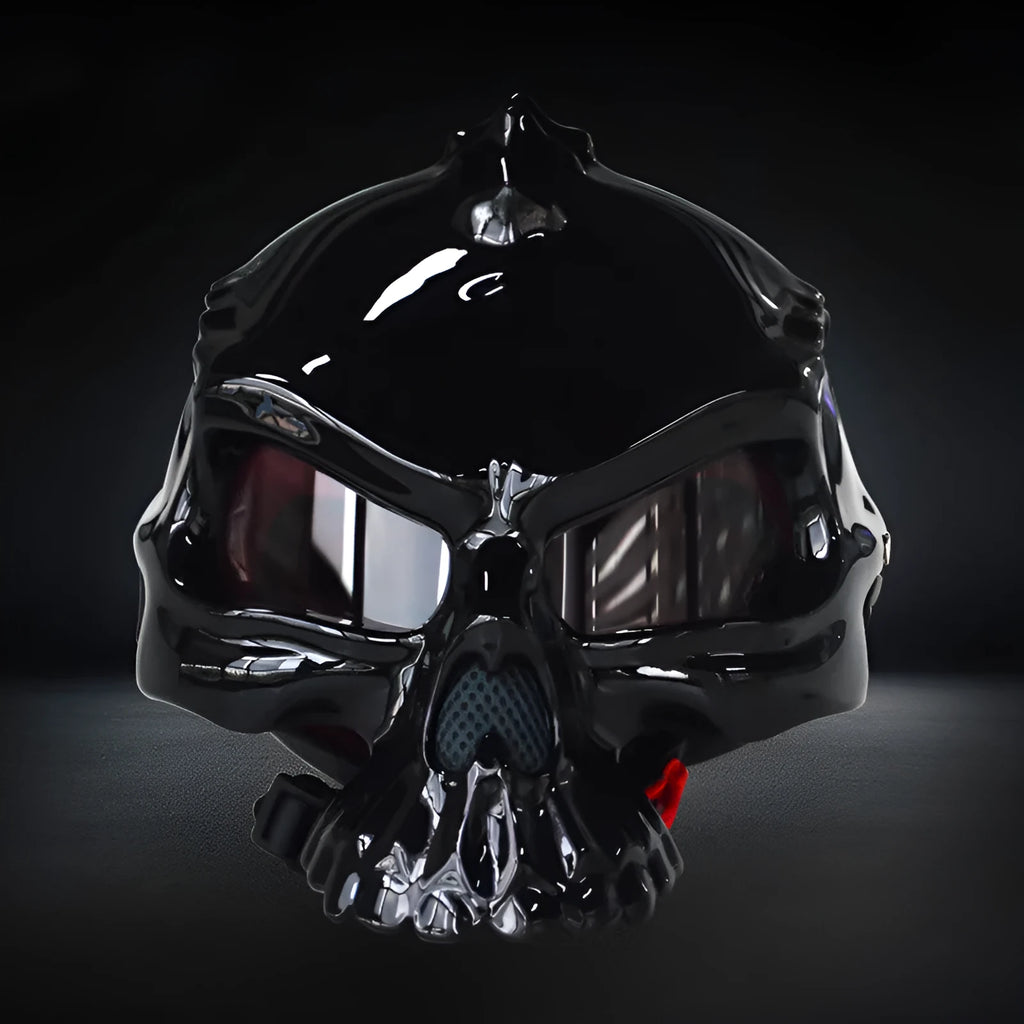 Skull art motorcycle helmet with changeable double-sided design in ABS construction