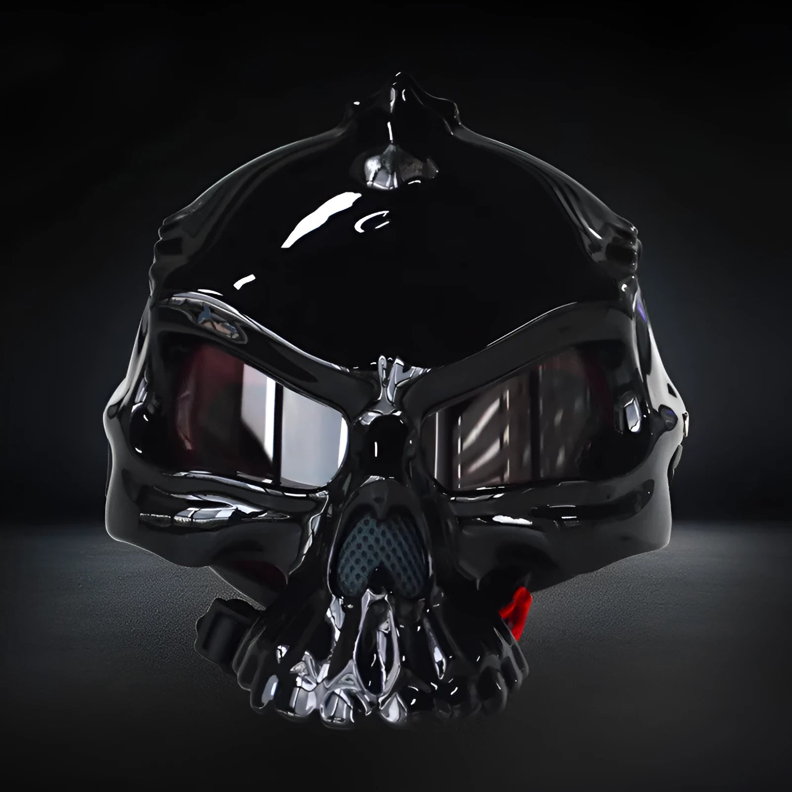 Skull art motorcycle helmet with changeable double-sided design in ABS construction