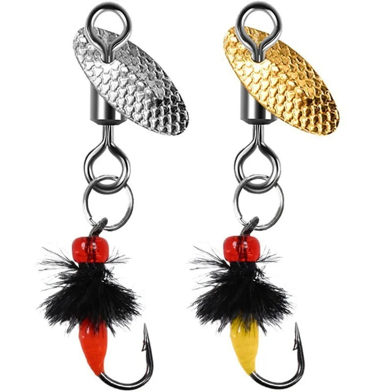 Bionic poisonous mosquito hook 5-piece fishing set with multicolour insect patterns