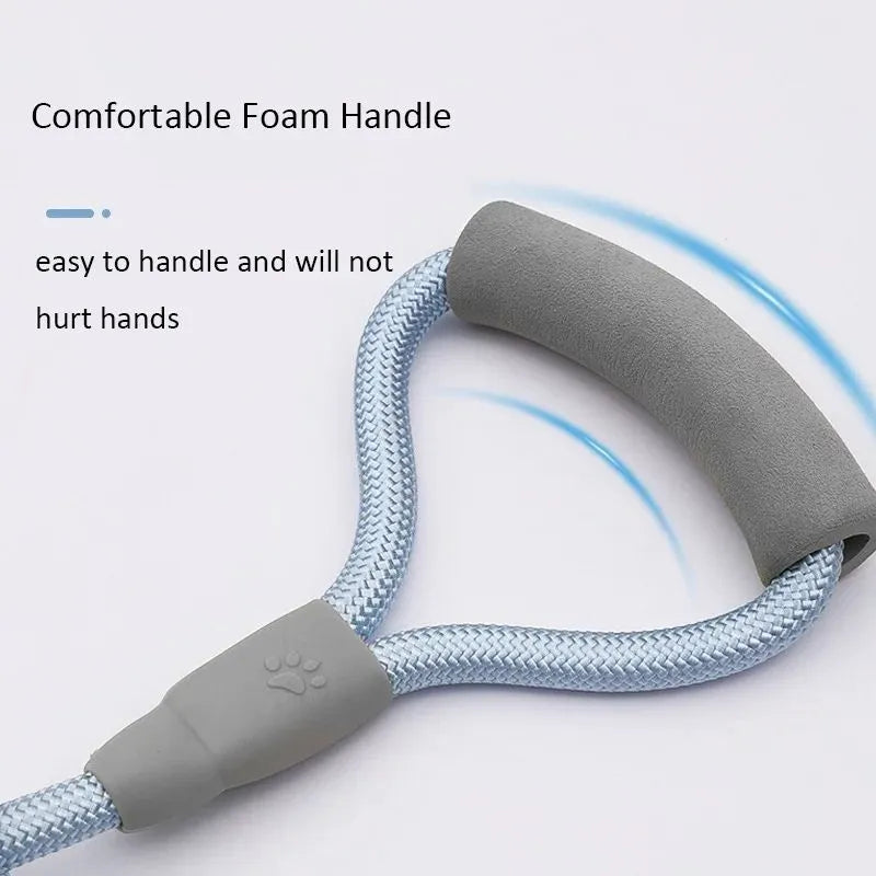 Double dog leash for two small medium dogs with foam handle and metal buckles