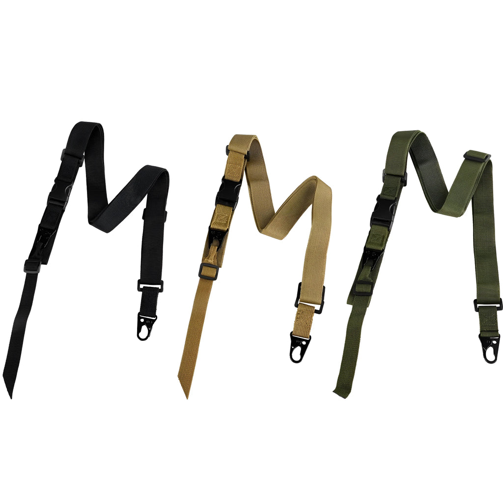Nylon crossbody sling strap with alloy buckle and snap button in army green colour.