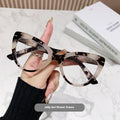 Women's large cat's eye reading glasses with dragon and phoenix decorations in floral or leopard print frame patterns