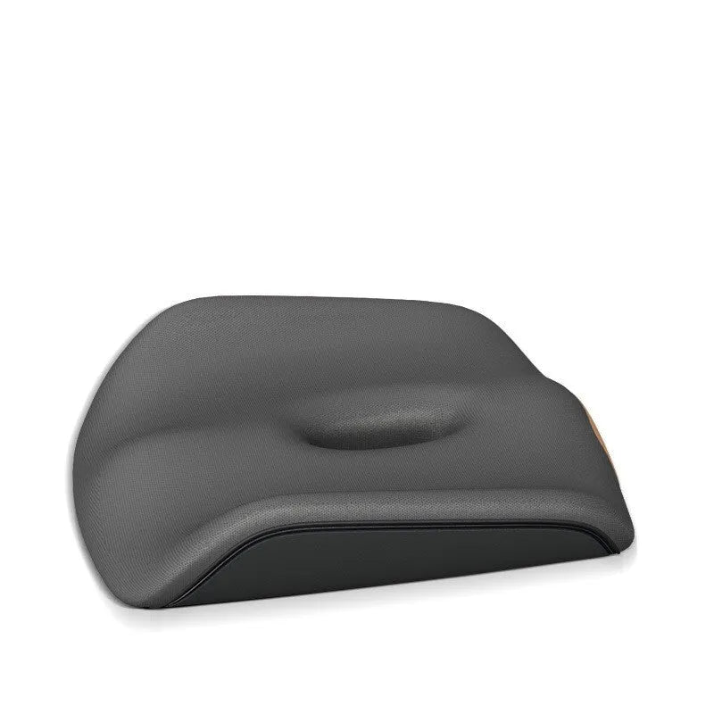 Car seat cushion in black, measuring 409x427x118mm, with polyester fibre fill