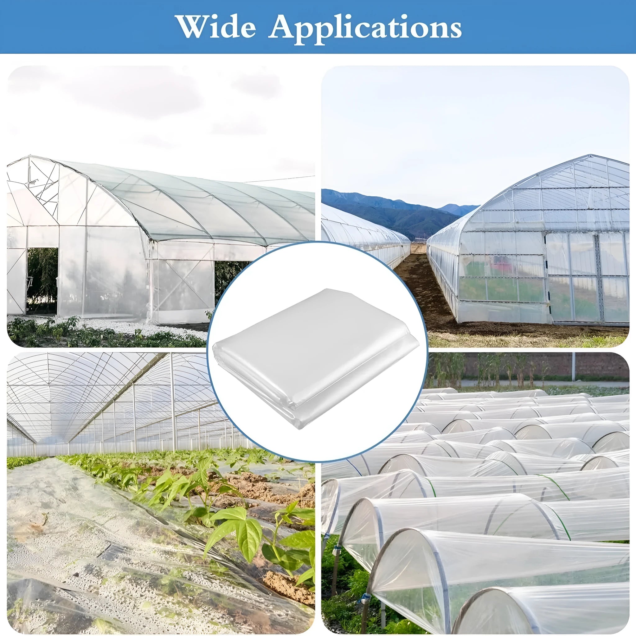 Roll of 4x8 metre plastic greenhouse cold film for vegetable shed insulation