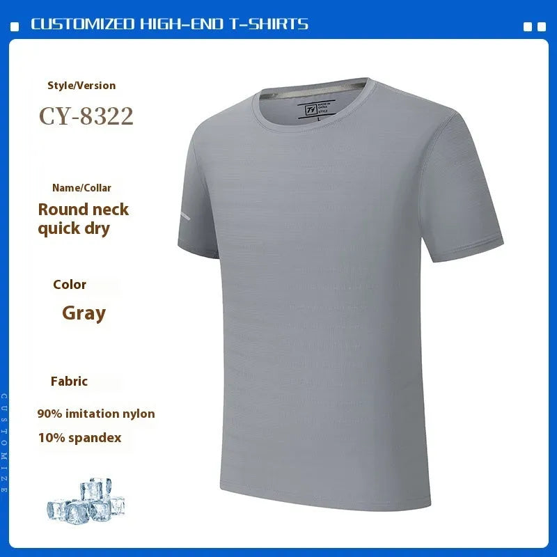 Quick-drying waterproof short sleeve work t-shirt in solid colours showing straight cut design