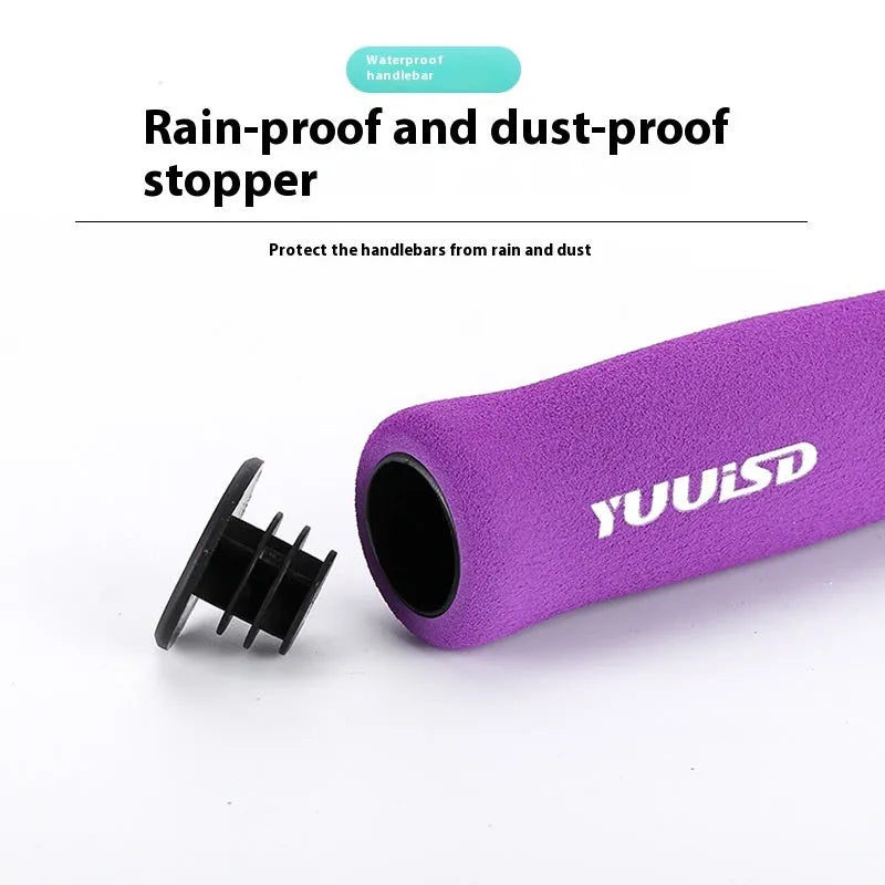 Ultra-light 41g soft sponge mountain bike handle covers in black, purple and biange colours