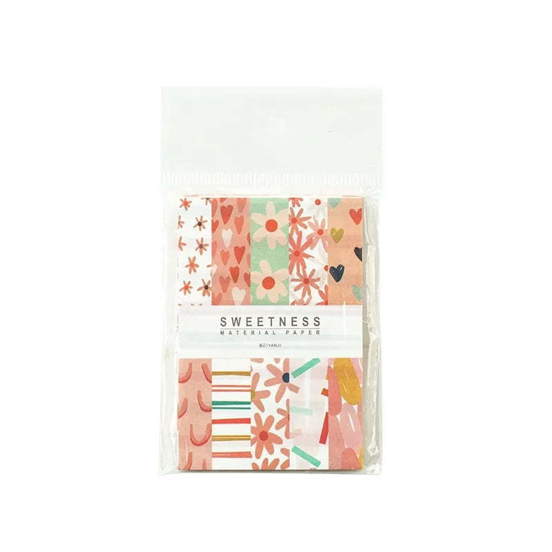 50-piece pack of retro sweet light note paper in ten dessert colours including blue fruit and strawberry, each 56mm by 83mm.