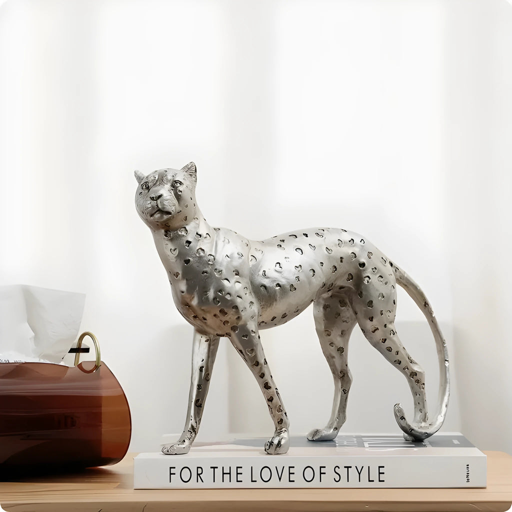 Leopard resin craft ornament in modern simplicity style on display surface