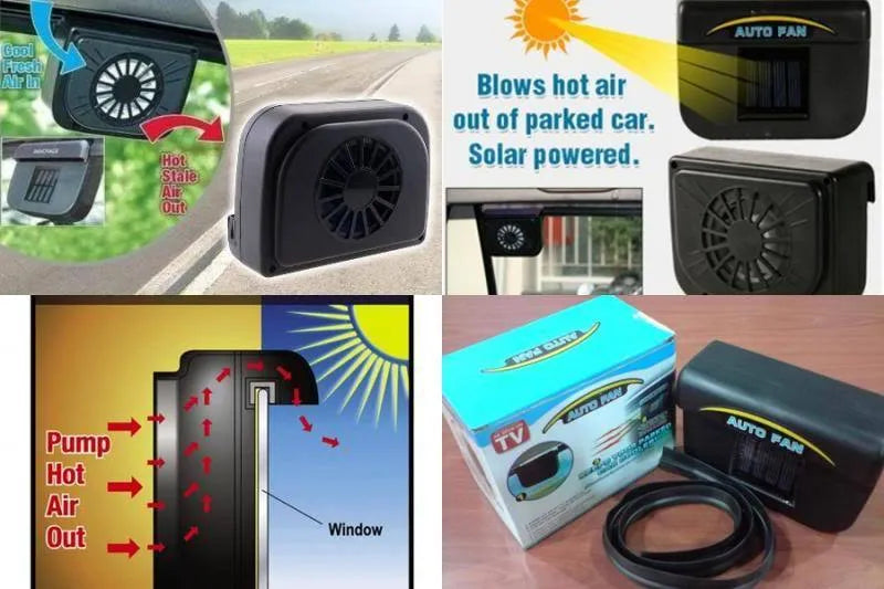 Solar car cooler with ABS housing and exhaust fan for vehicle ventilation