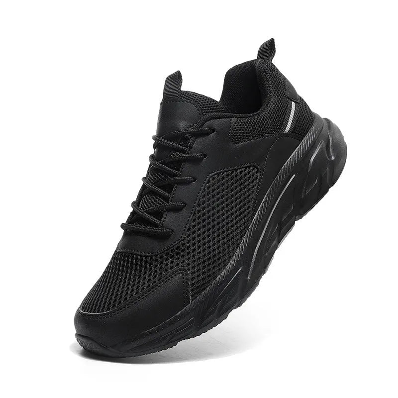 Men's lightweight casual mesh running shoes in beige with breathable EVA sole and low top design