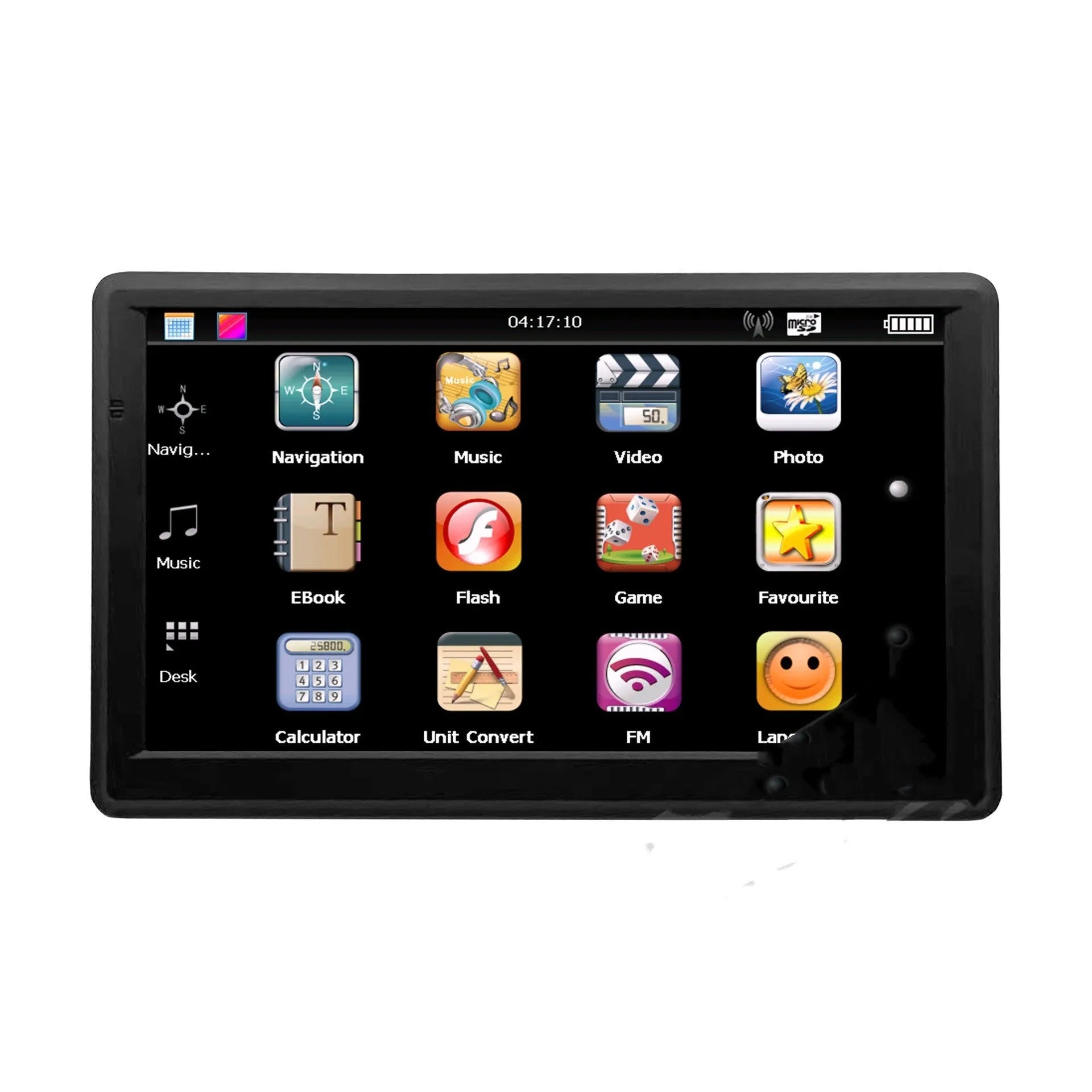 7-inch portable car GPS navigation device with bracket and charger