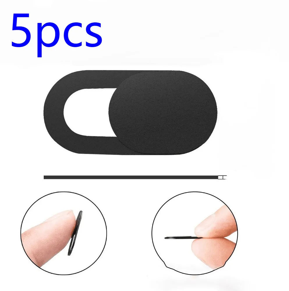 Camera privacy cover slide in oval plastic shape for phone or laptop webcam