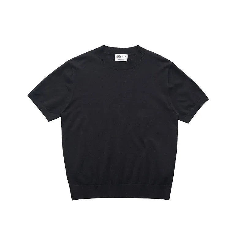 Fanio Velvet short-sleeved T-shirt in Black, Gray, and Milky White colours, showing French Australian Velvet fabric texture.