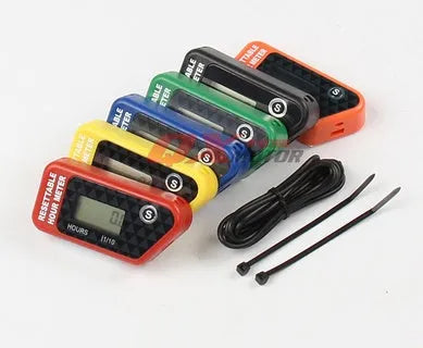 Black waterproof LCD maintenance timer for ATV, motorcycle, motorboat, lawn mower, and generator service scheduling