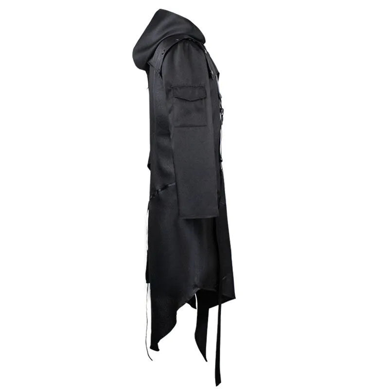 Black polyester Halloween cos coat for adults, fancy dress costume jacket