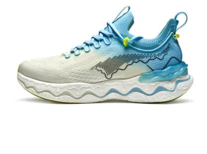 Women's cushioned running sneakers with thick rubber soles in a selection of colours.